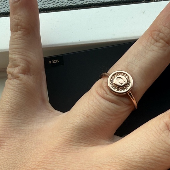 Coach Ring Size 8 Rose Gold C Logo Signature Jewelry - Picture 3 of 3